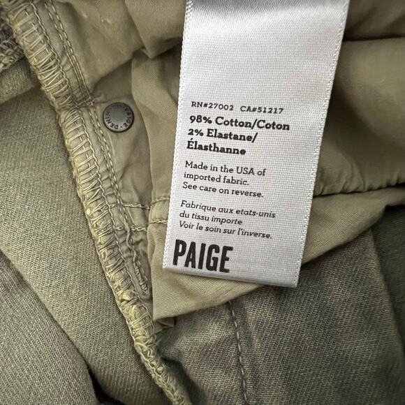 Paige Denim Jeans Size 29 Fatigue Green Olive Marley Skinny  Ankle Zip Moto - Picture 6 of 8